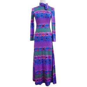 Vintage 1970s Diane Von Furstenberg Dress with Matching Scarf/Headwrap